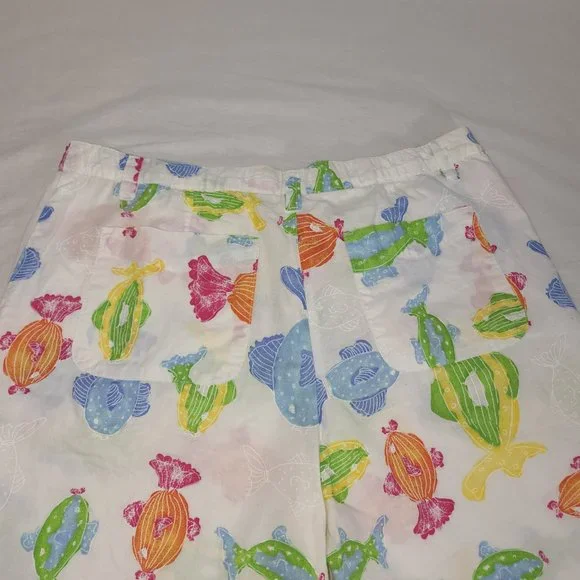 FRESH PRODUCE White Shorts with Colorful Fish Print Hight Rise Size M  LIKE NEW! - Picture 10 of 16